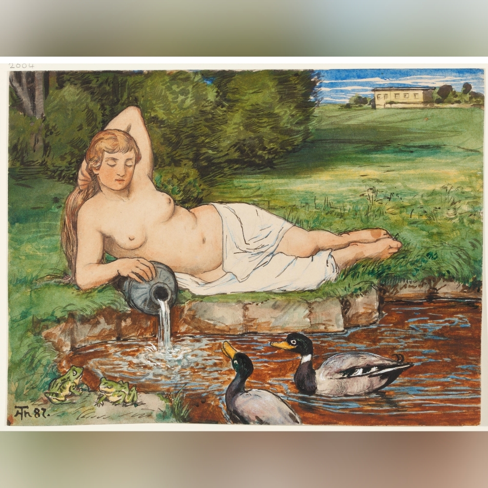 Artistic Print of Woman by Pond